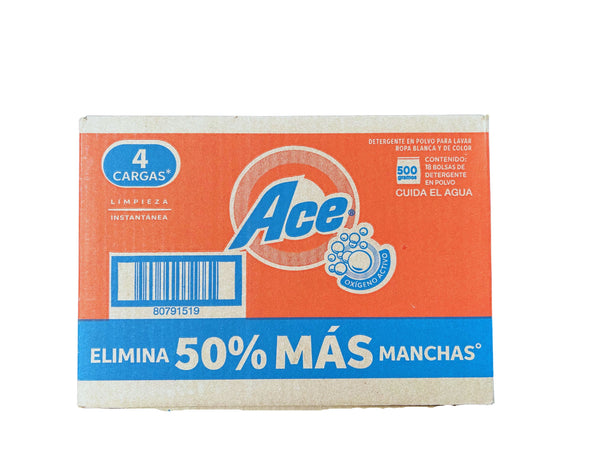 Detergente en Polvo Ace 18/500gr