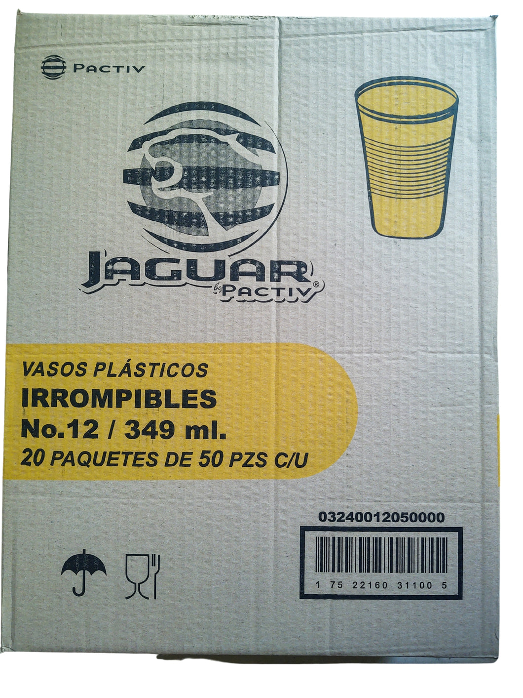 Vaso Desechable Jaguar #12 20/50pz